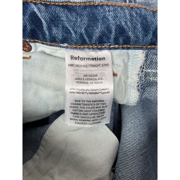 Reformation Jeans 25 Womens Abby High Rise Straight Rinsed Vintage Denim - Picture 8 of 9